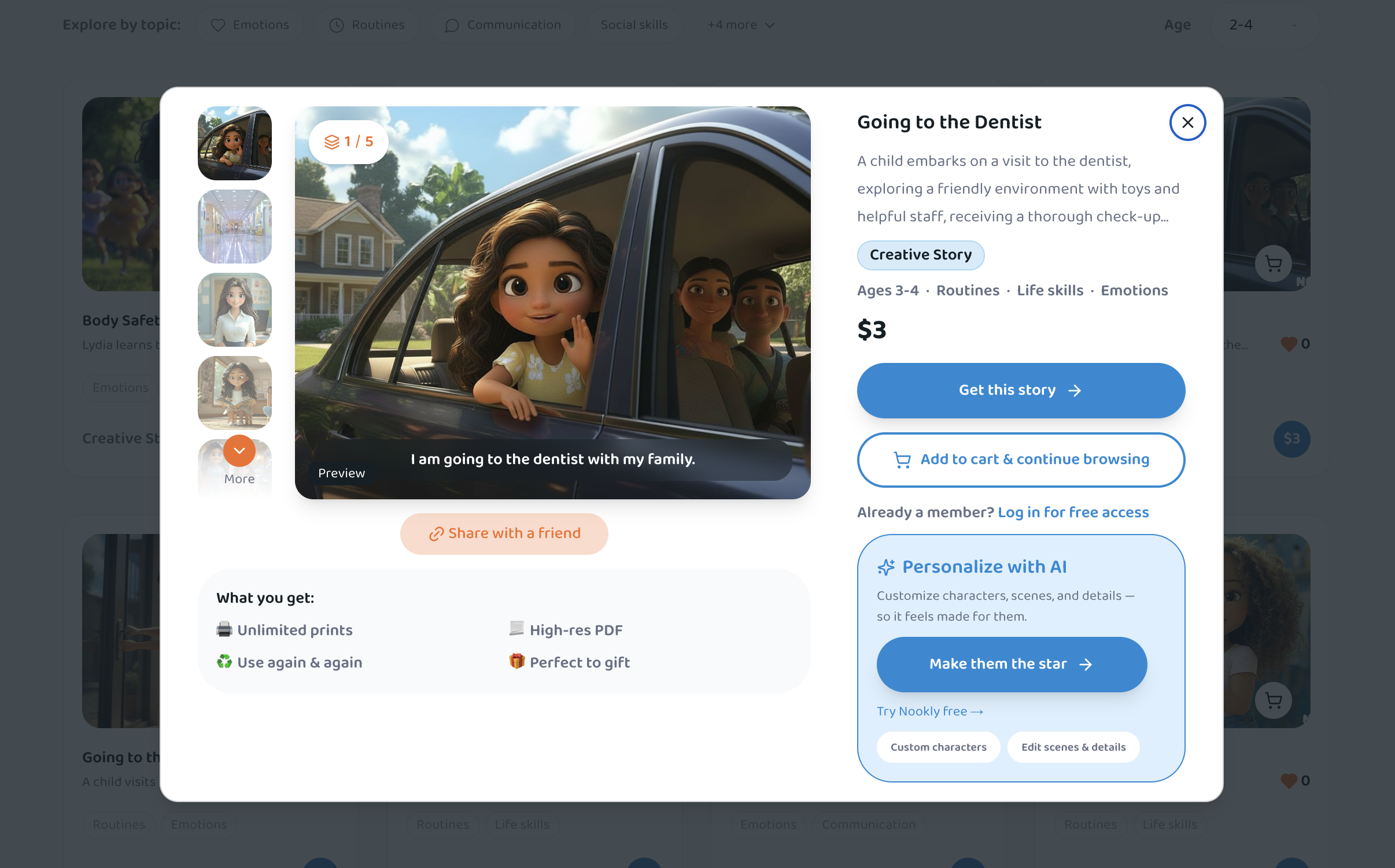 Nookly: AI-illustrated resource with personalization option