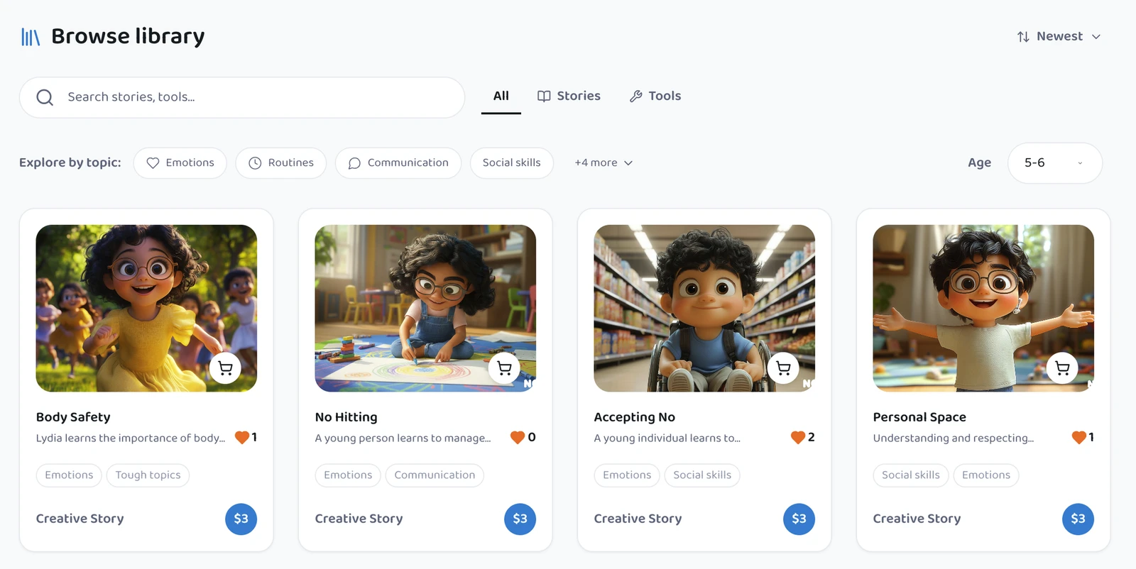 Nookly Marketplace: curated by topic, age, and need