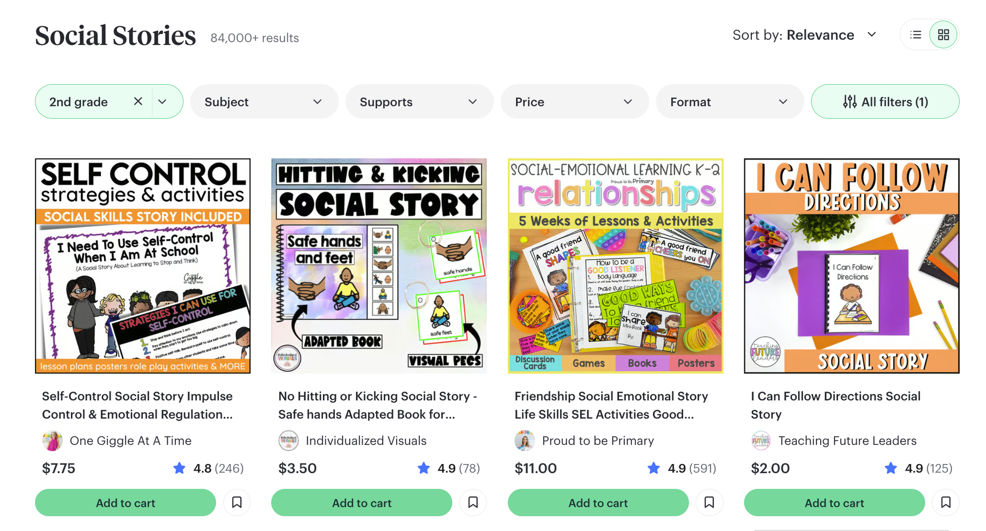 TPT: 84,000+ social story results